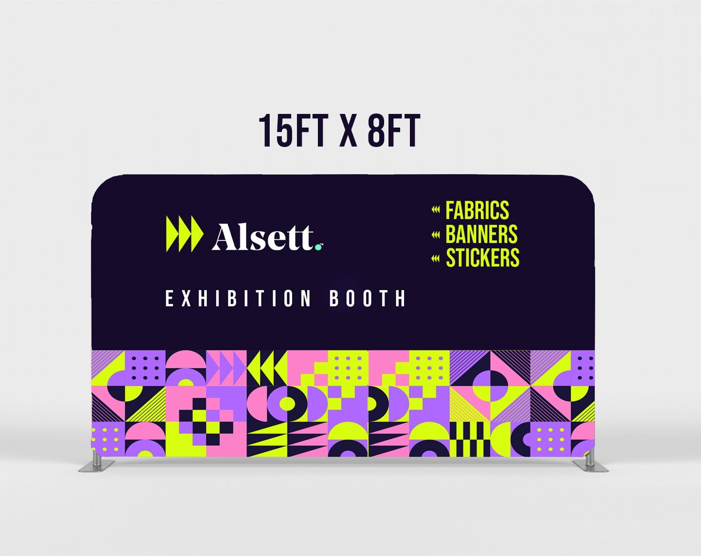 15ft x 8ft Straight Tension Fabric Stand - Perfect for Las Vegas Exhibitors