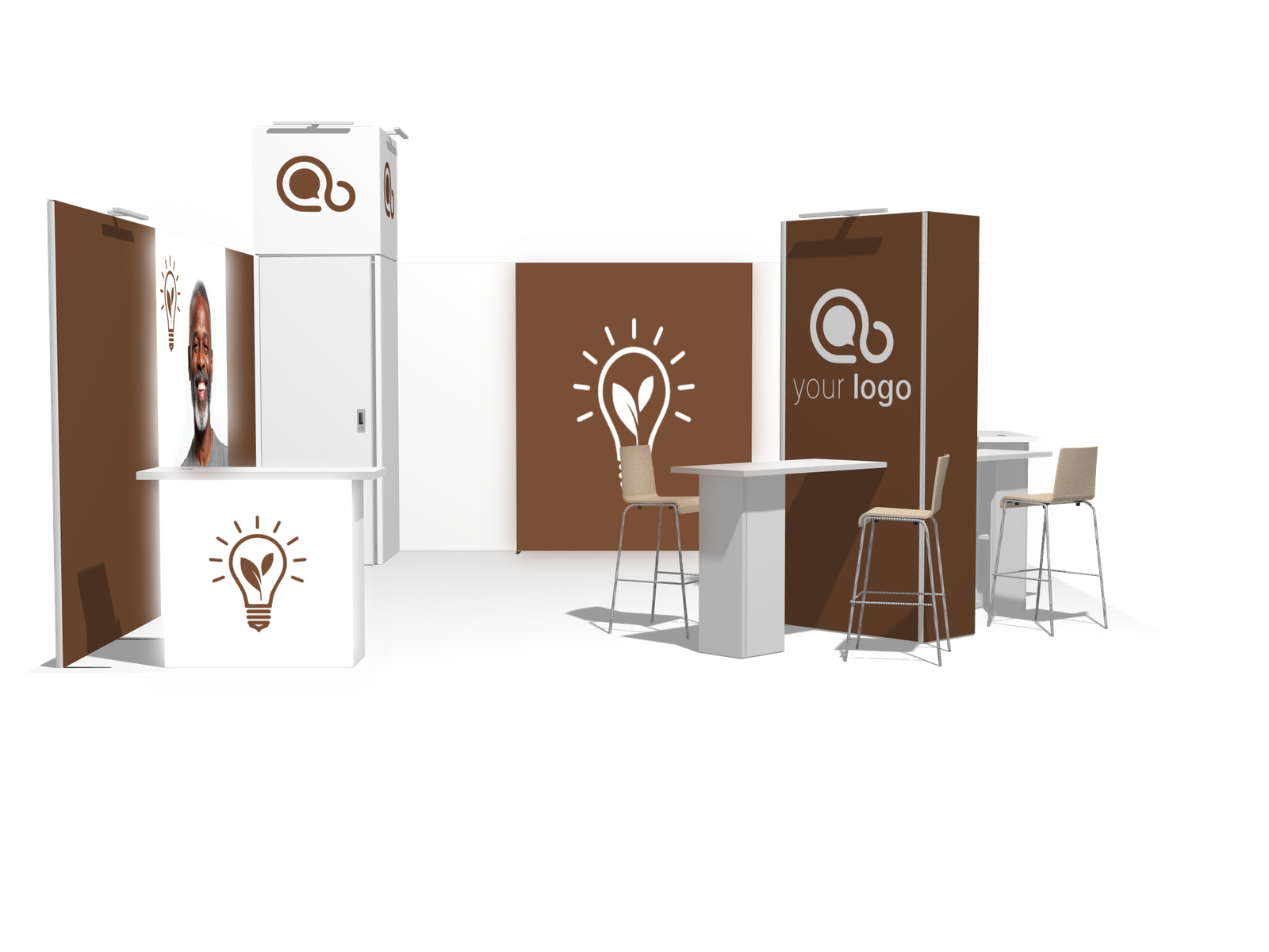 Backlight L-classic 20x20 Affordable Rental Booth