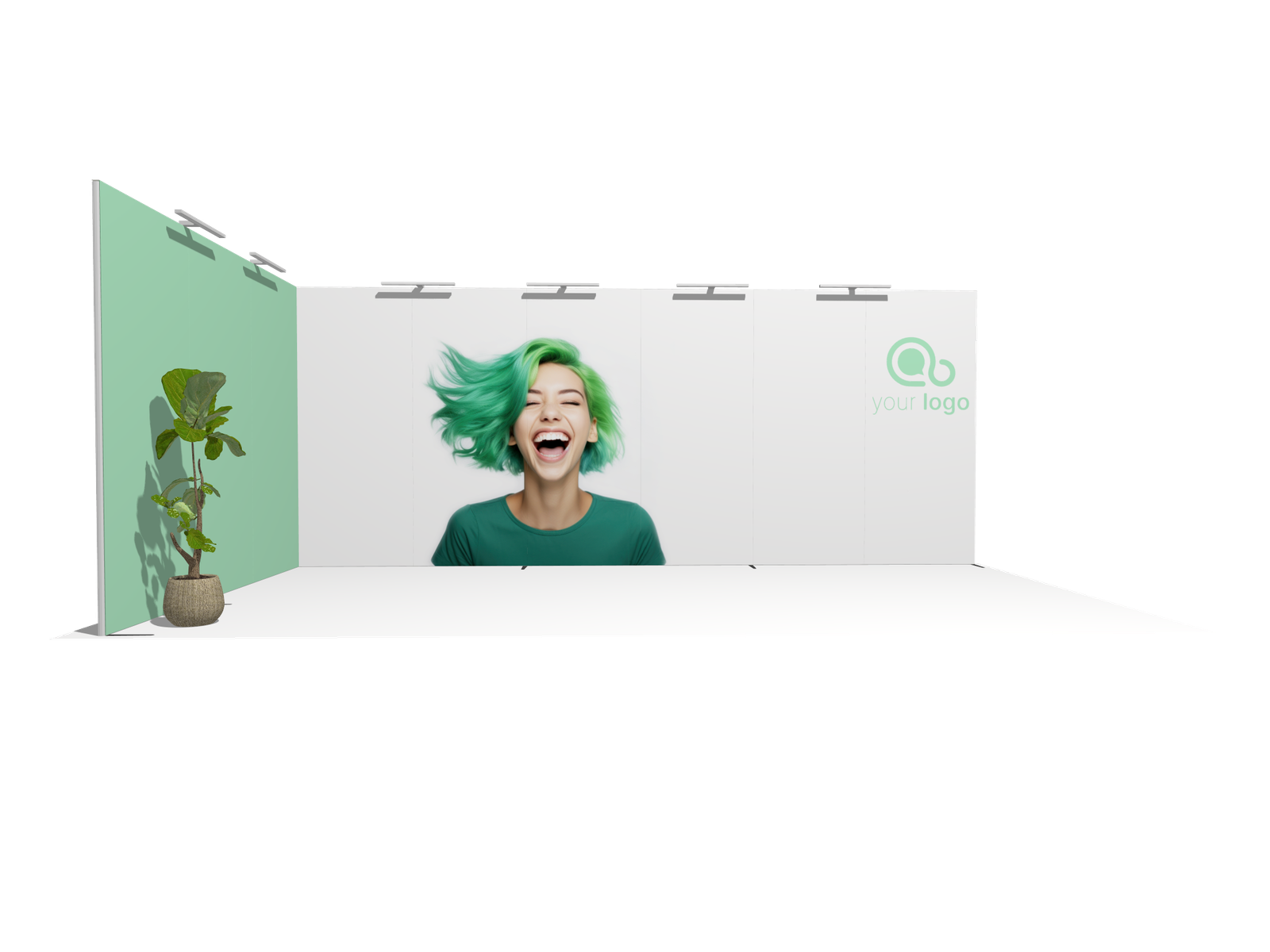 Classic L-wo 20x10 Turnkey Booth Solution