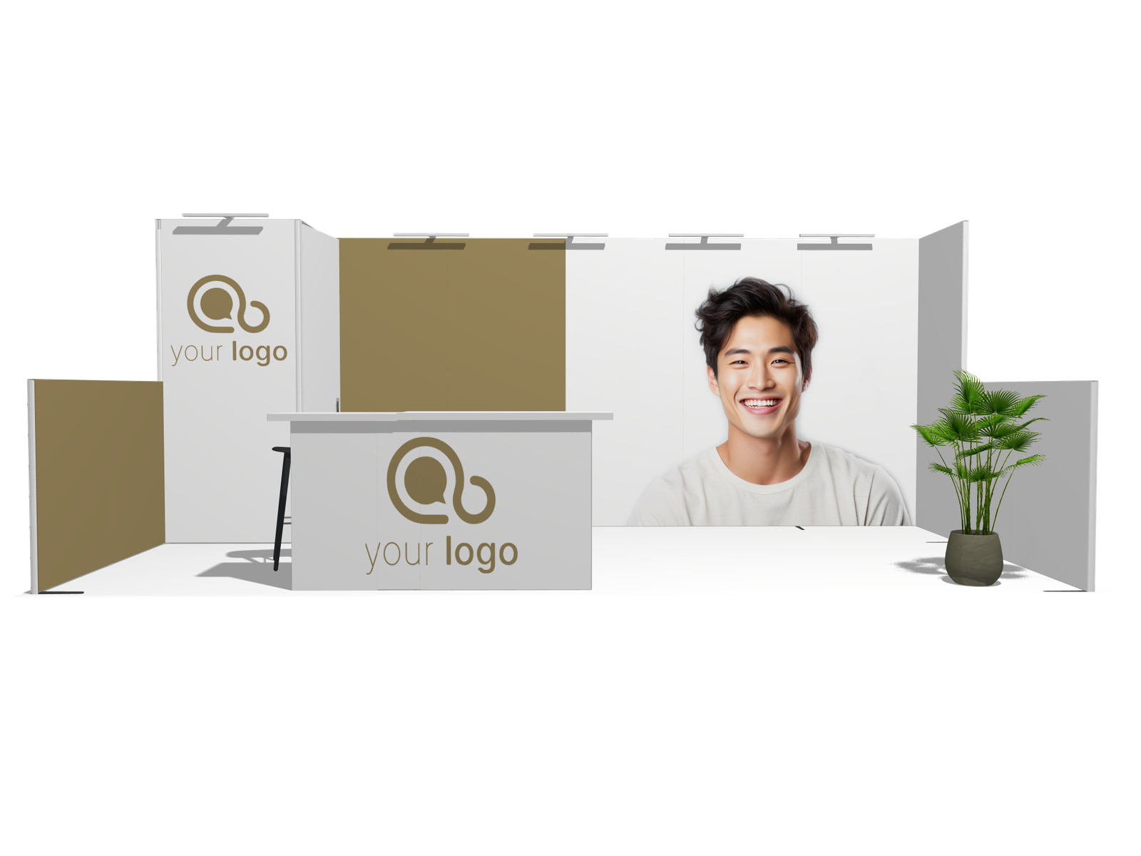 Classic U-res-2count 20x10 Turnkey Booth Solution