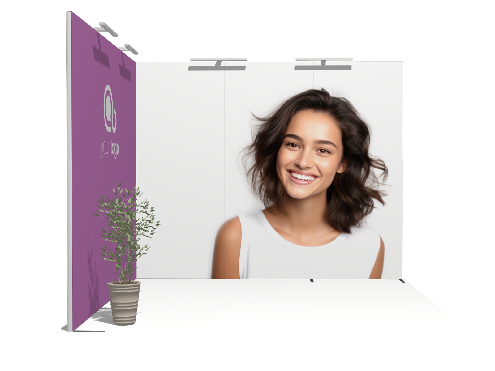 Classic L-wo 10x10 Turnkey Booth Solution