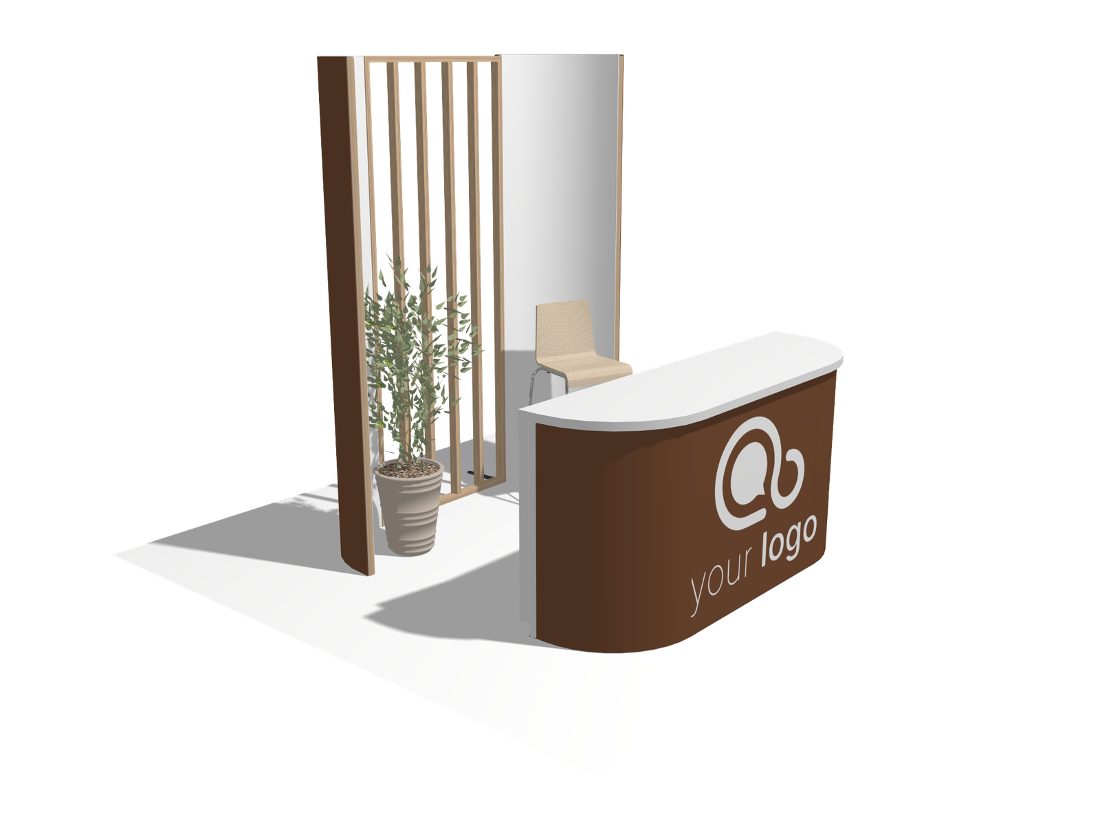 Counter11 curved-L box Hybrid Booth Exhibit Rental Solution - Image 2