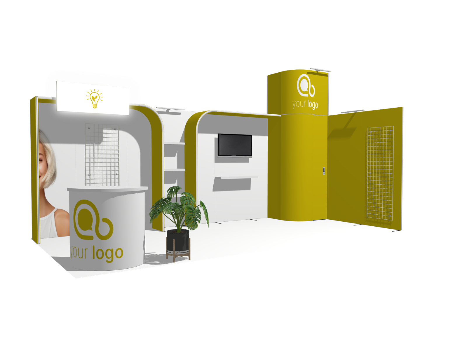 Curved Frame 20x10 L Declin Best-Value Exhibit Rental - Image 2