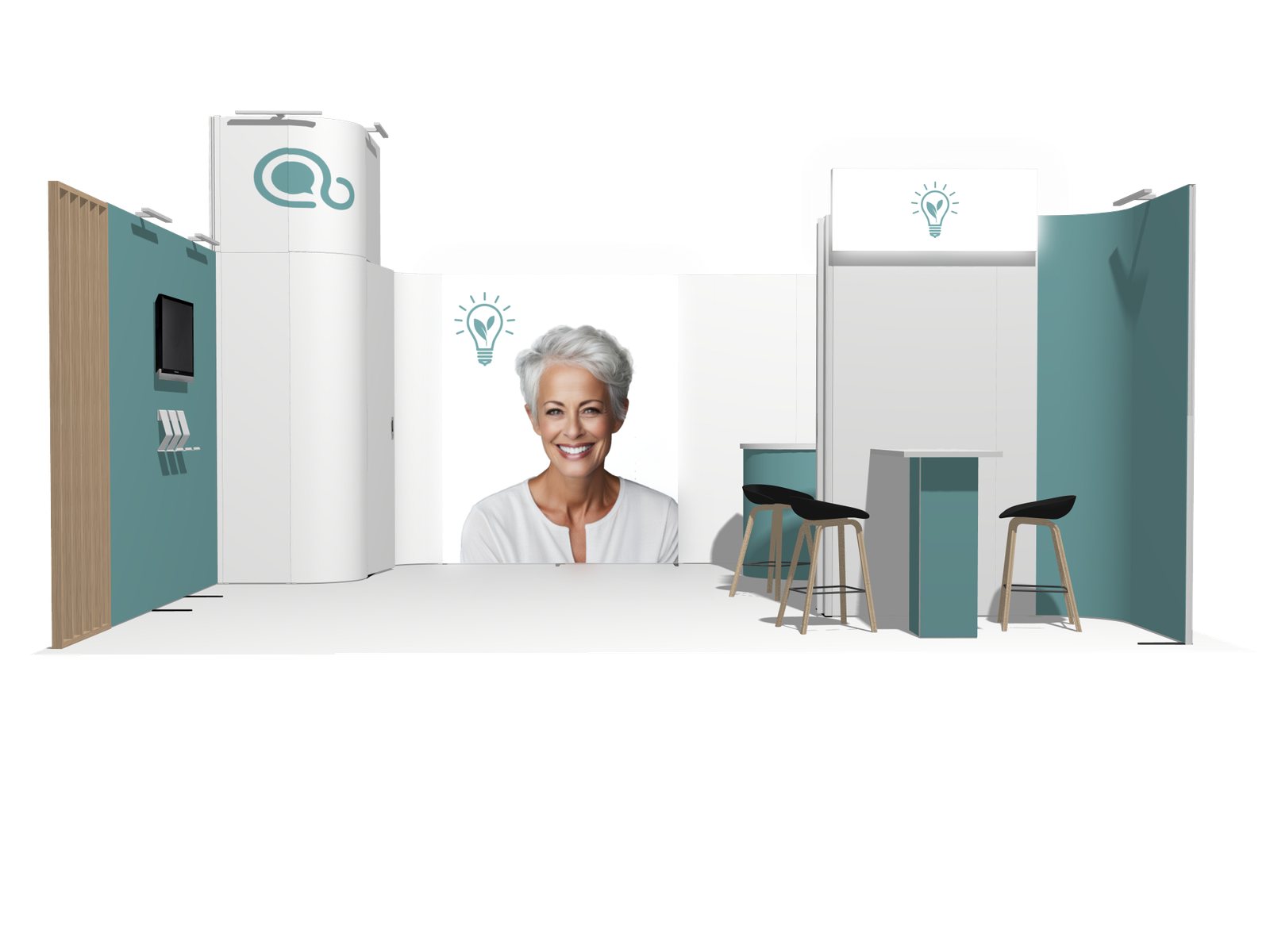 Curved Frame 20x20 U Declin Low-Cost Exhibition Booth