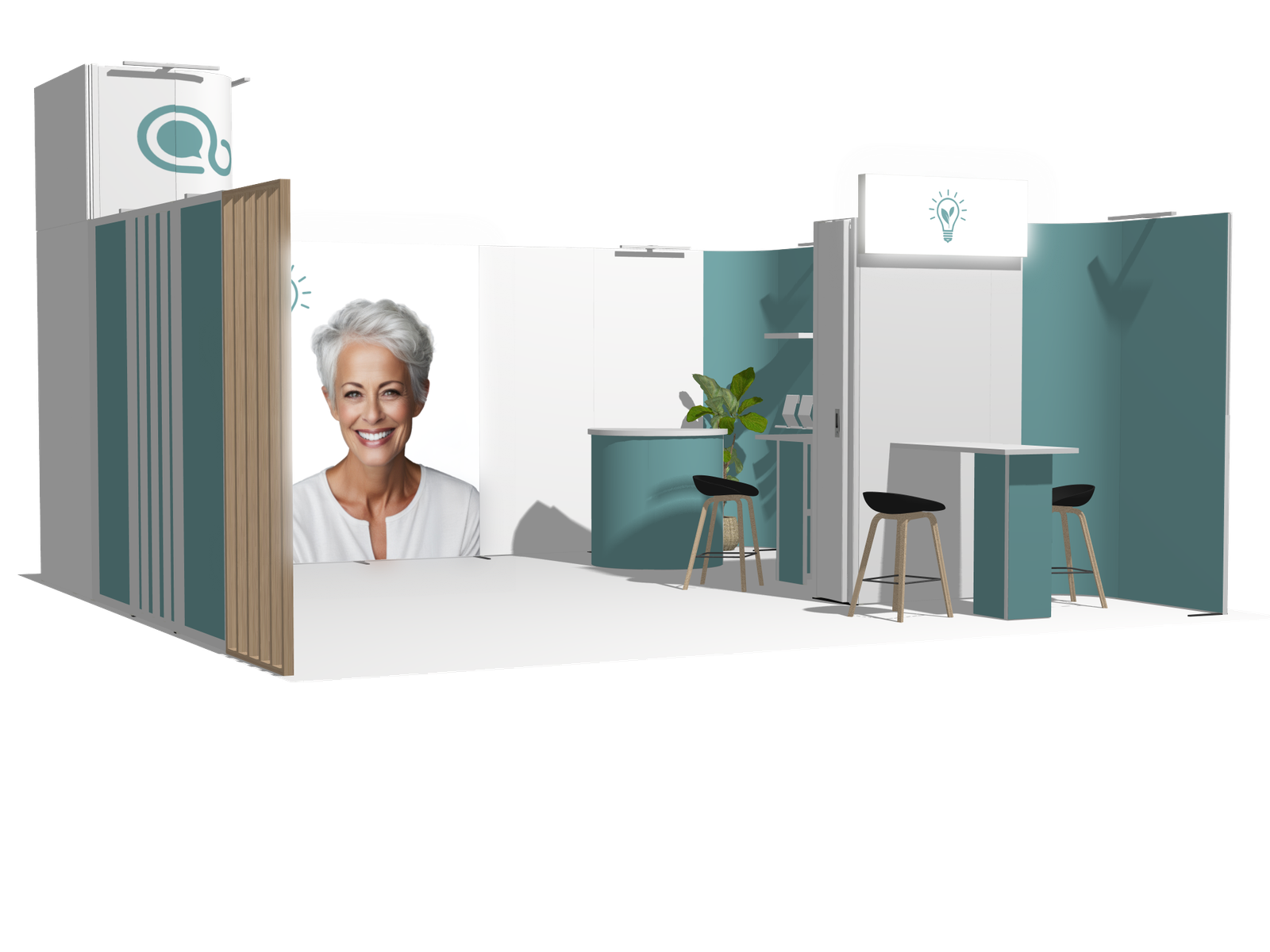 Curved Frame 20x20 U Declin Low-Cost Exhibition Booth - Image 2