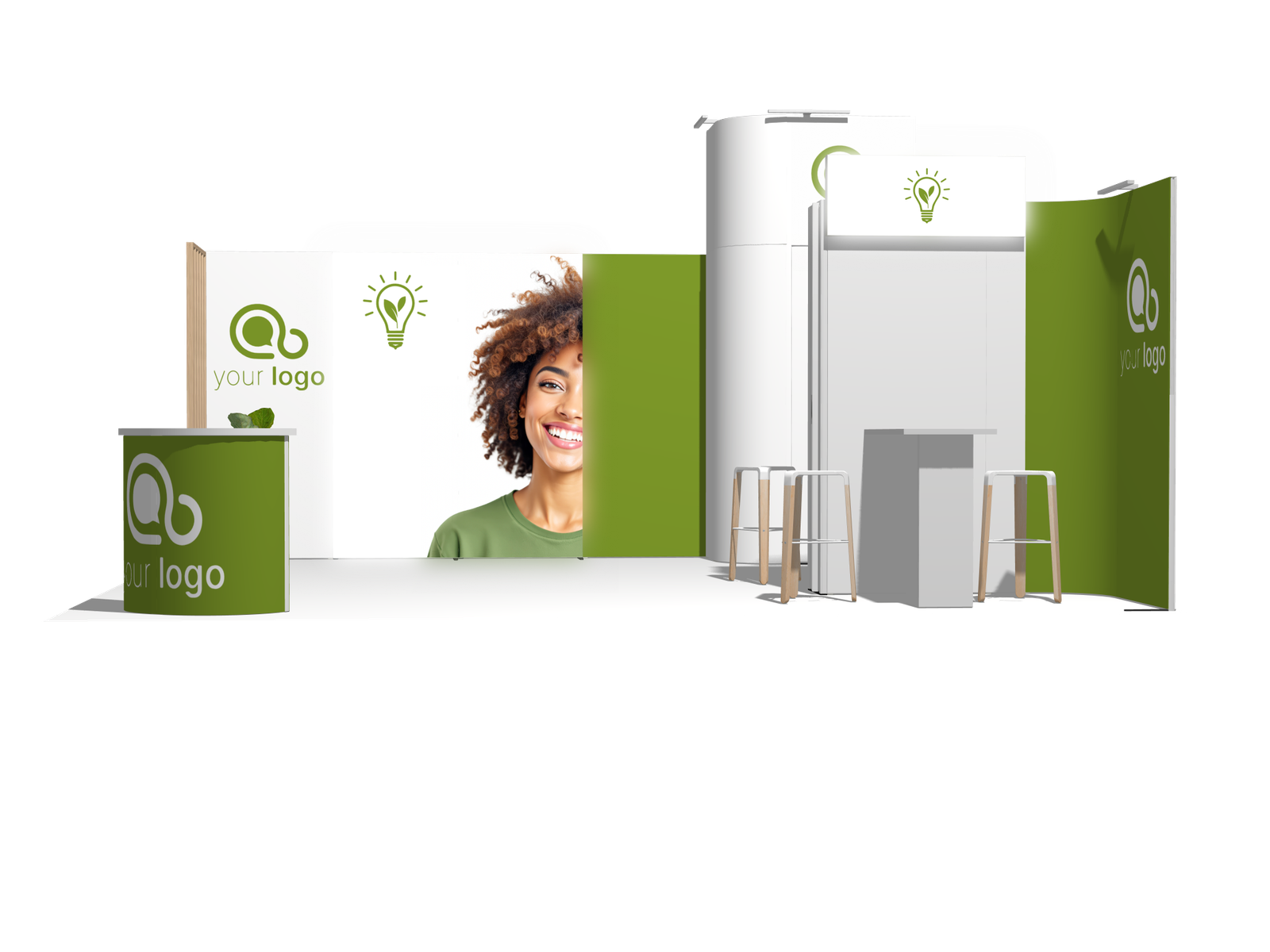 Curved Frame 20x20 L Declin Low-Cost Exhibition Booth