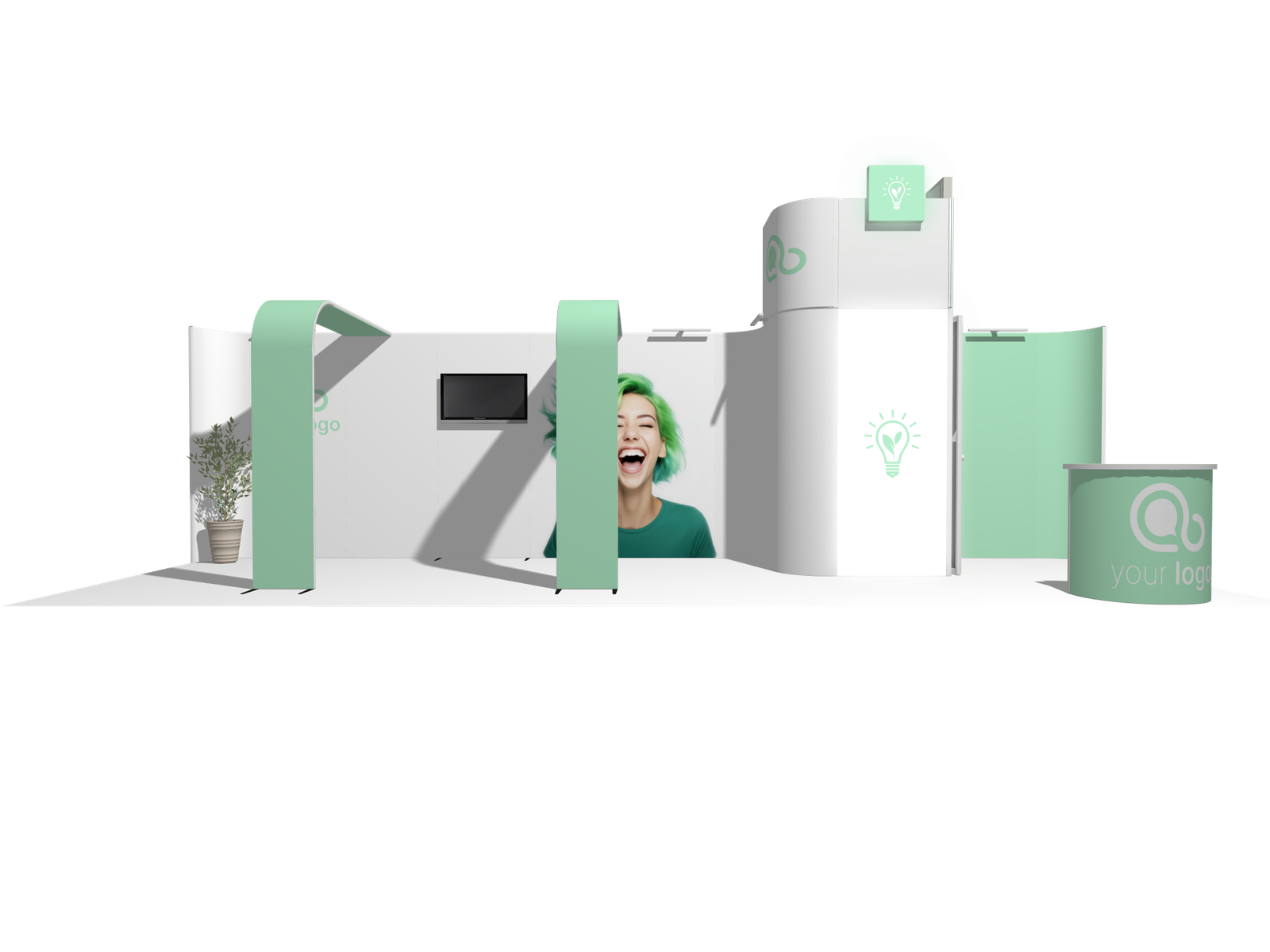 Curved Frame 30x10 I Declin Low-Cost Exhibition Booth