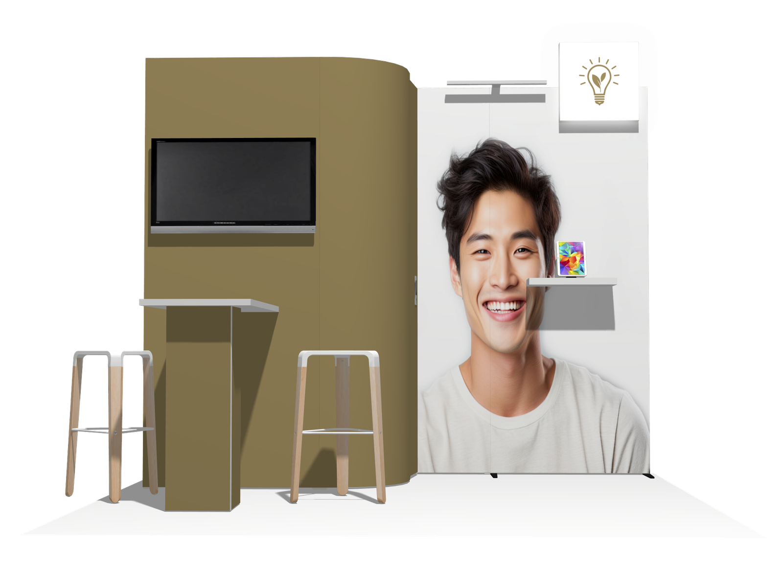 Curved Frame I acc-Div 10x10 Low-Cost Exhibition Booth