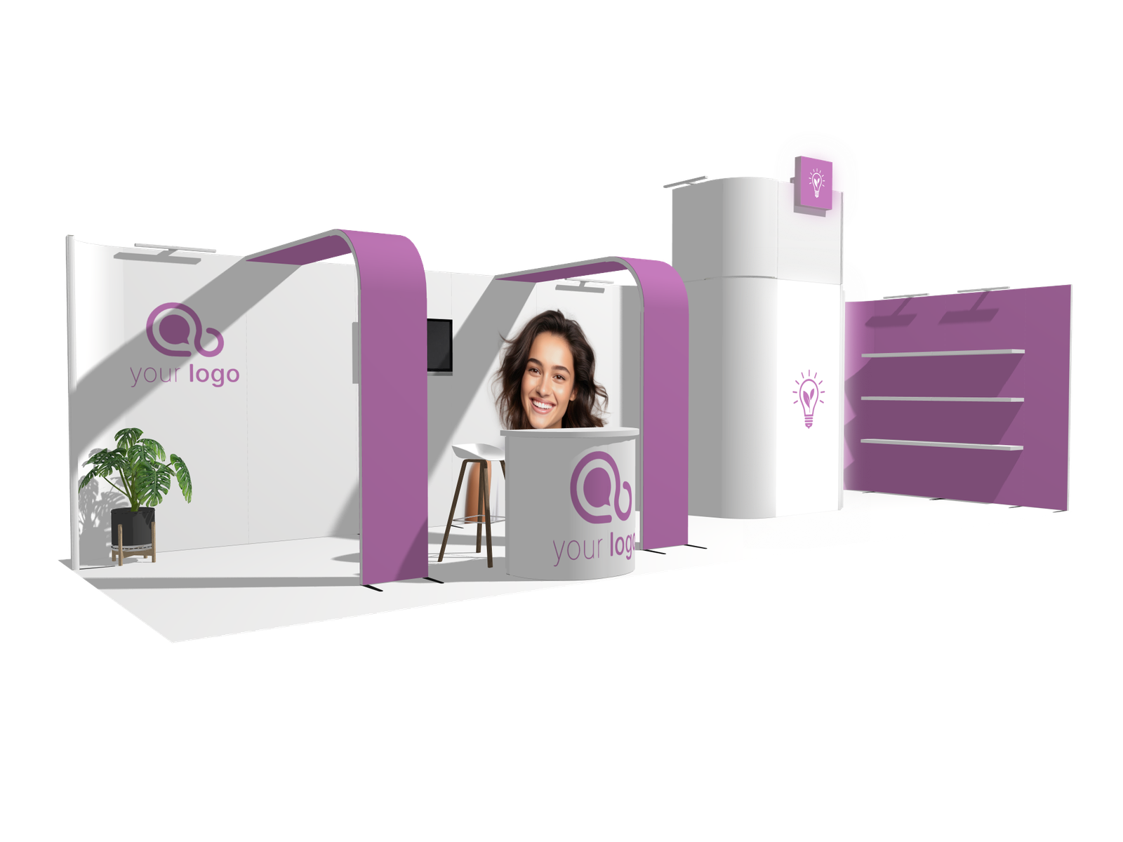 Curved Frame 30x10 L Declin Low-Cost Exhibition Booth - Image 2