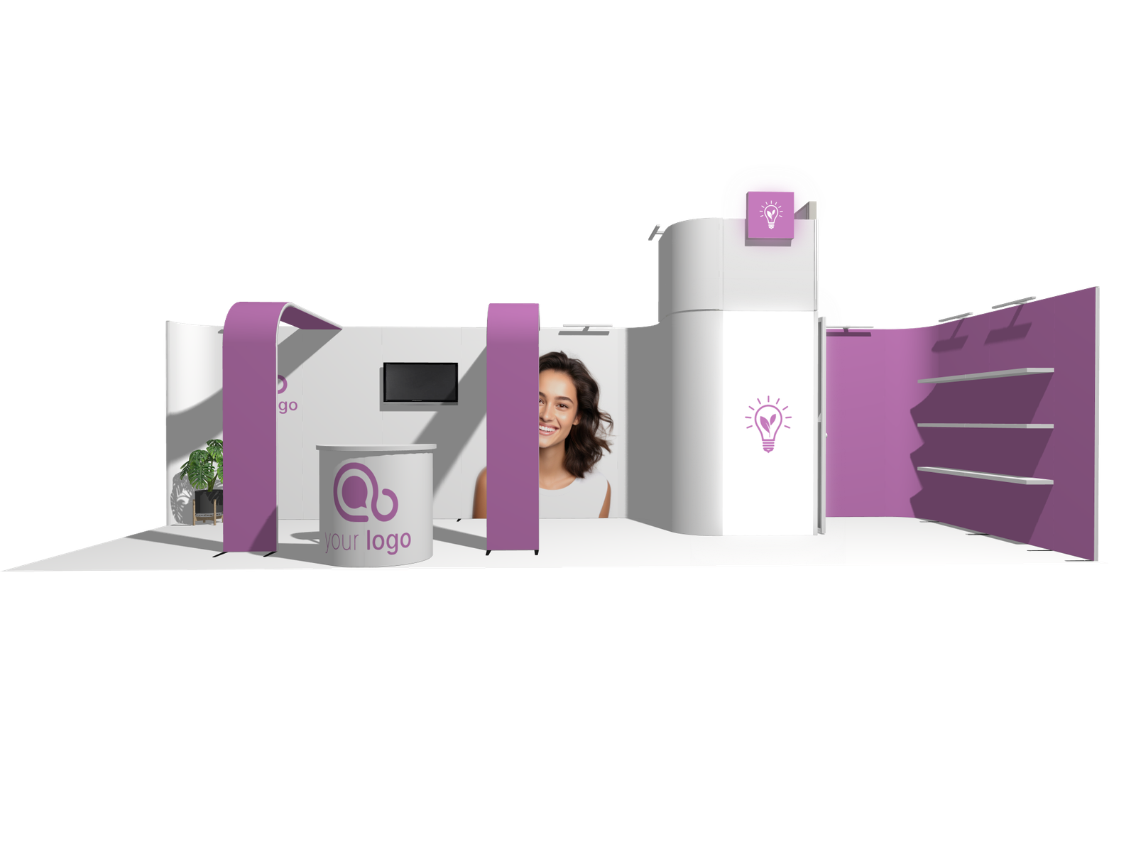 Curved Frame 30x10 L Declin Low-Cost Exhibition Booth