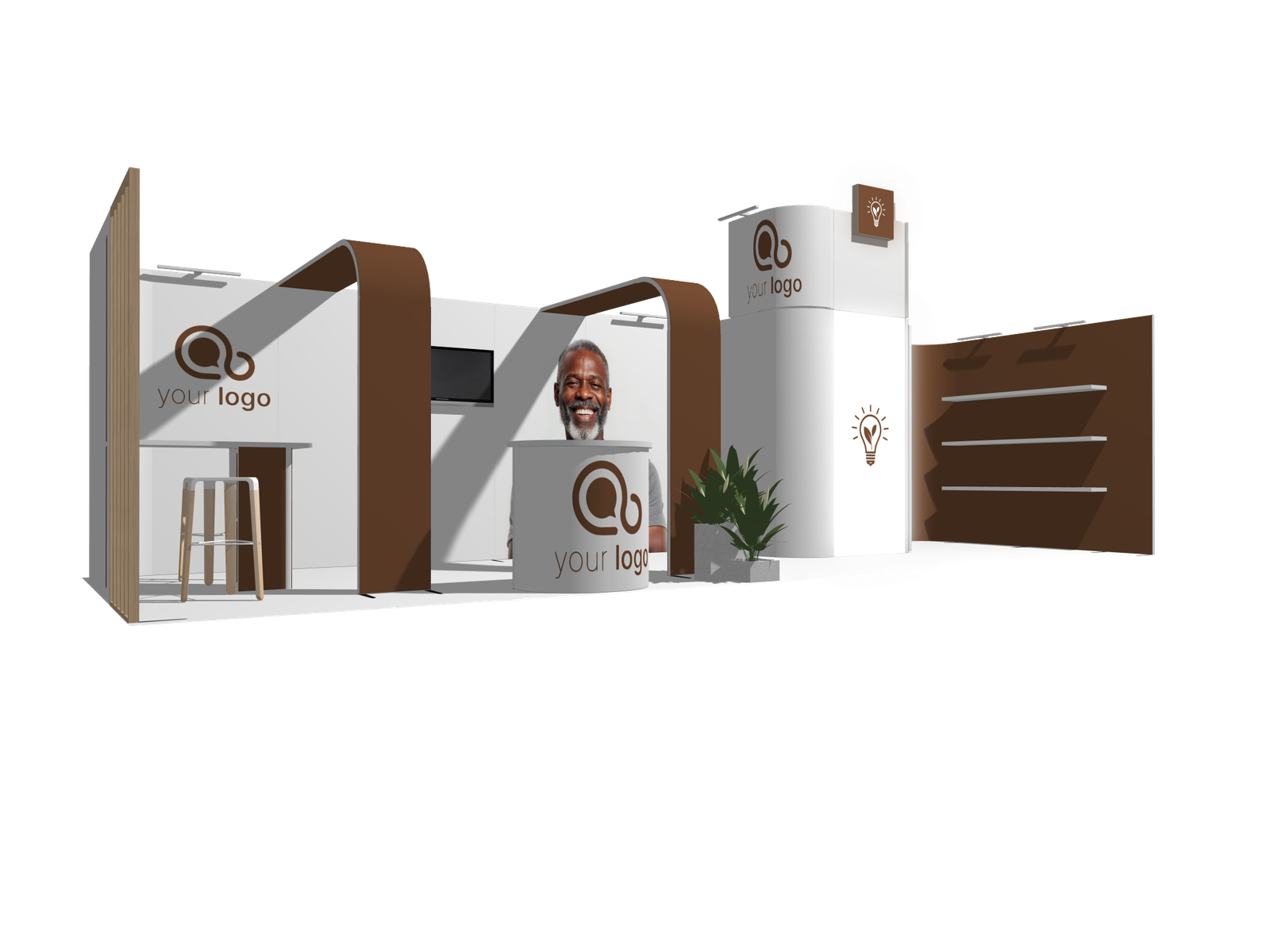 Curved Frame 30x10 U Declin Low-Cost Exhibition Booth - Image 2