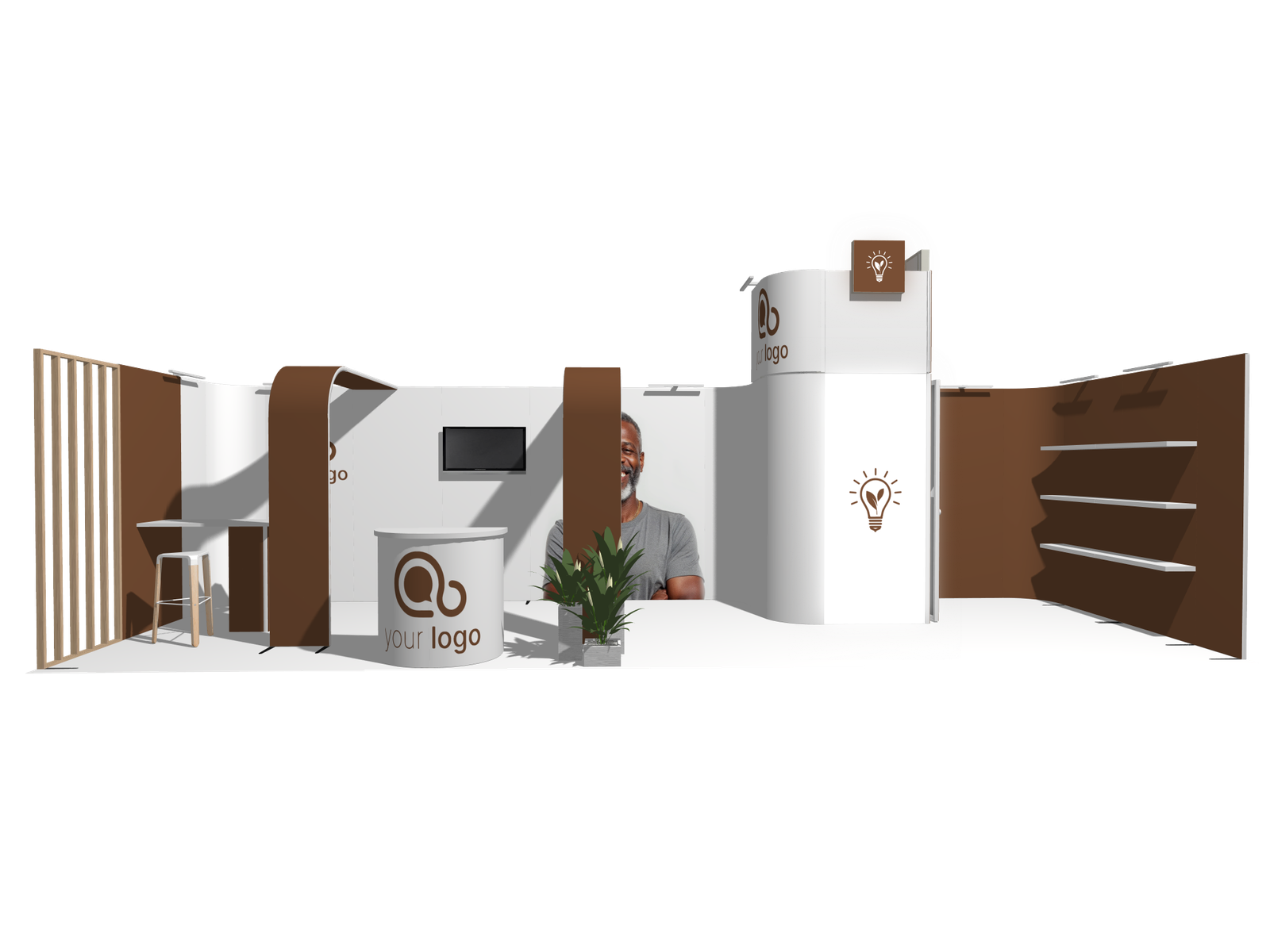 Curved Frame 30x10 U Declin Low-Cost Exhibition Booth