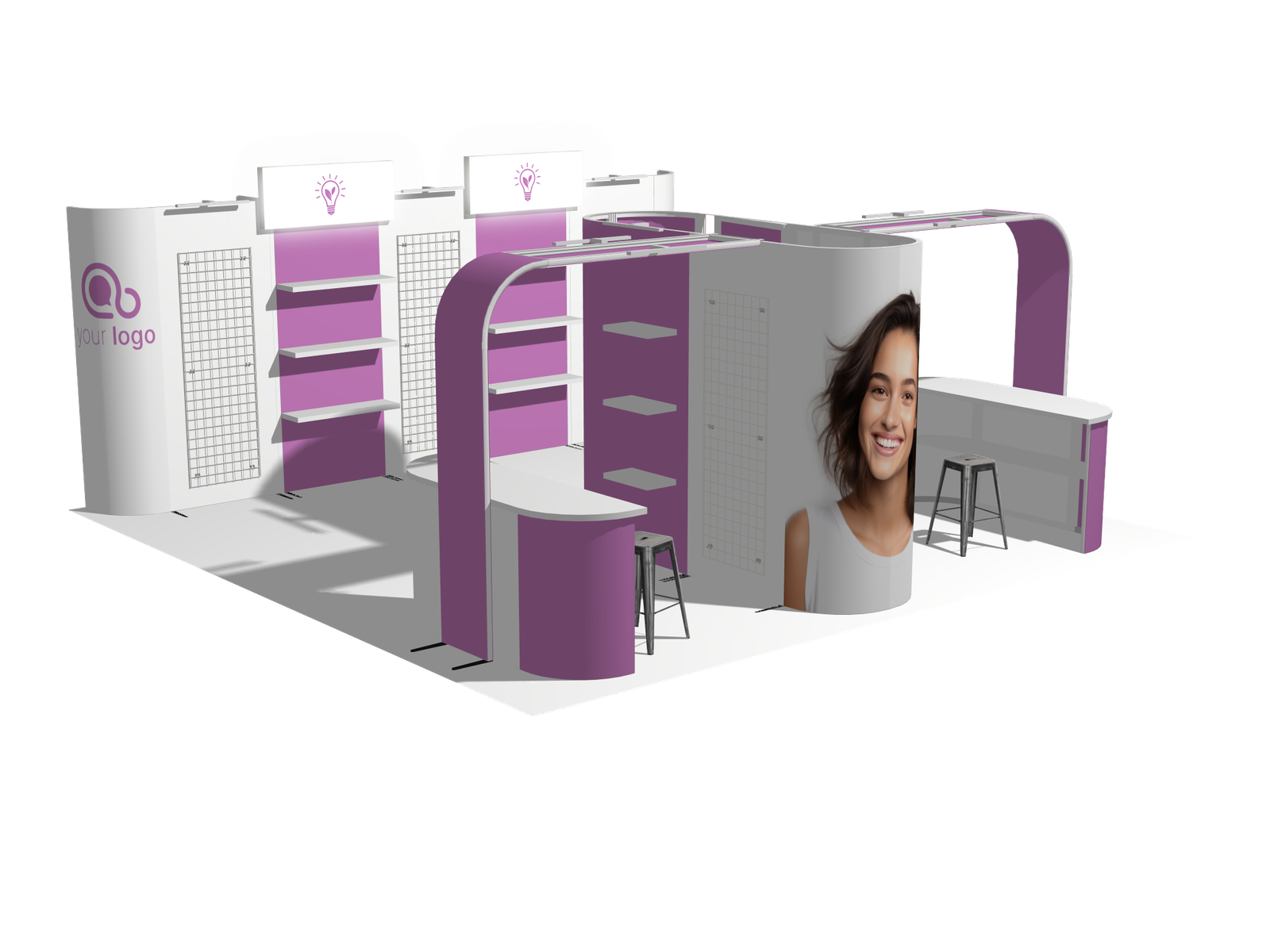Curved Frame I acc-Div 20x20 Low-Cost Exhibition Booth - Image 2