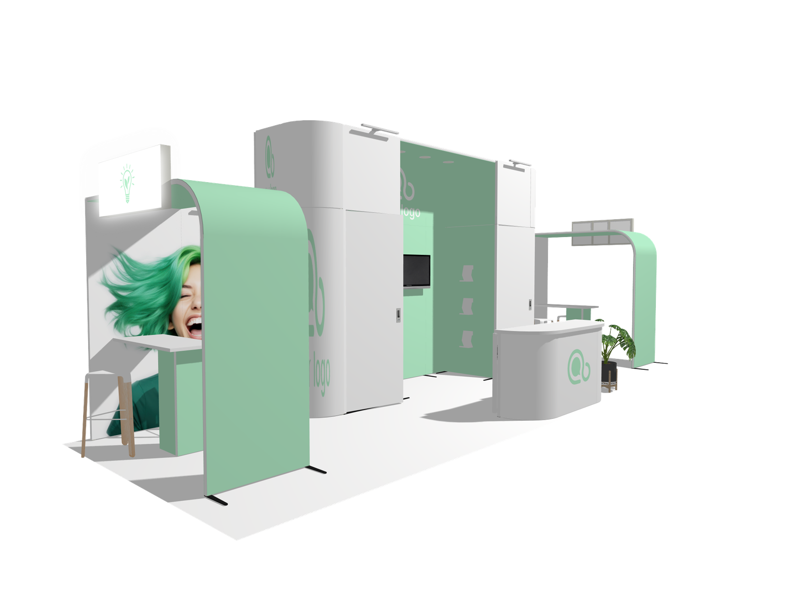 Curved Frame I acc-Div 30x10 High-Value Trade Show Booth - Image 2