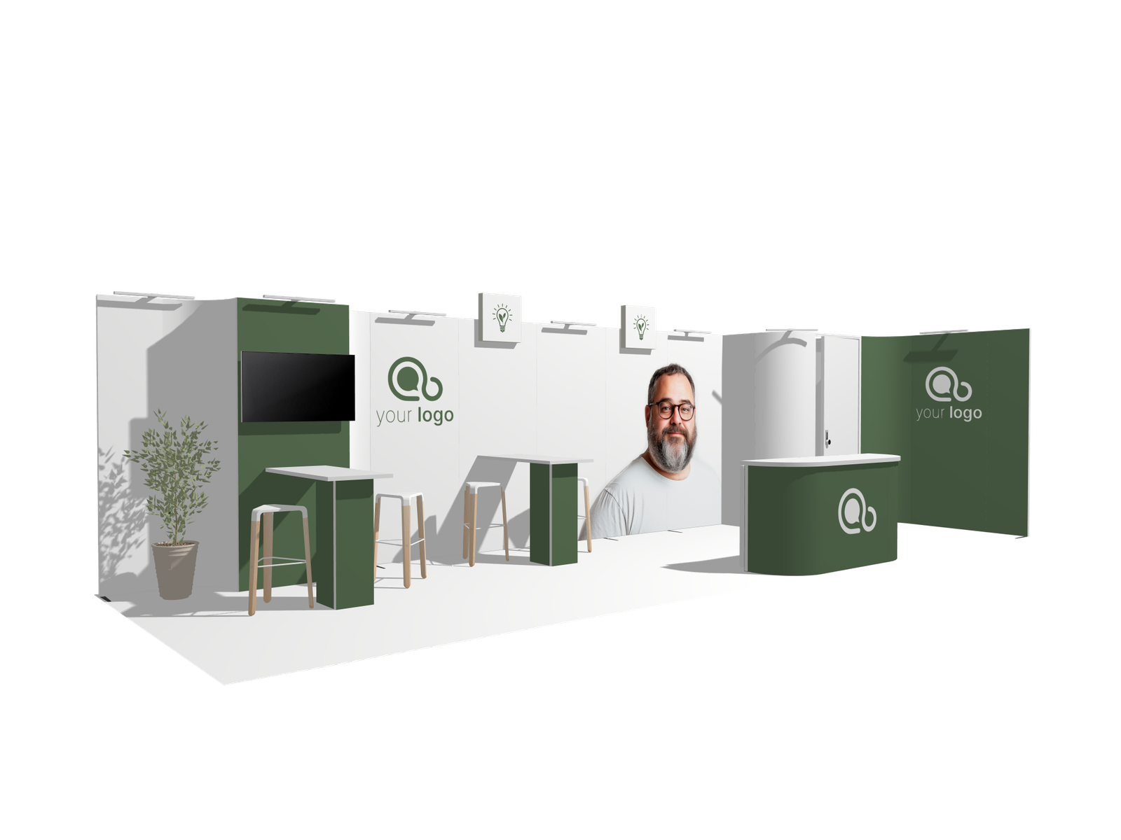 Curved Frame L acc-Div 30x10 High-Value Trade Show Booth - Image 2