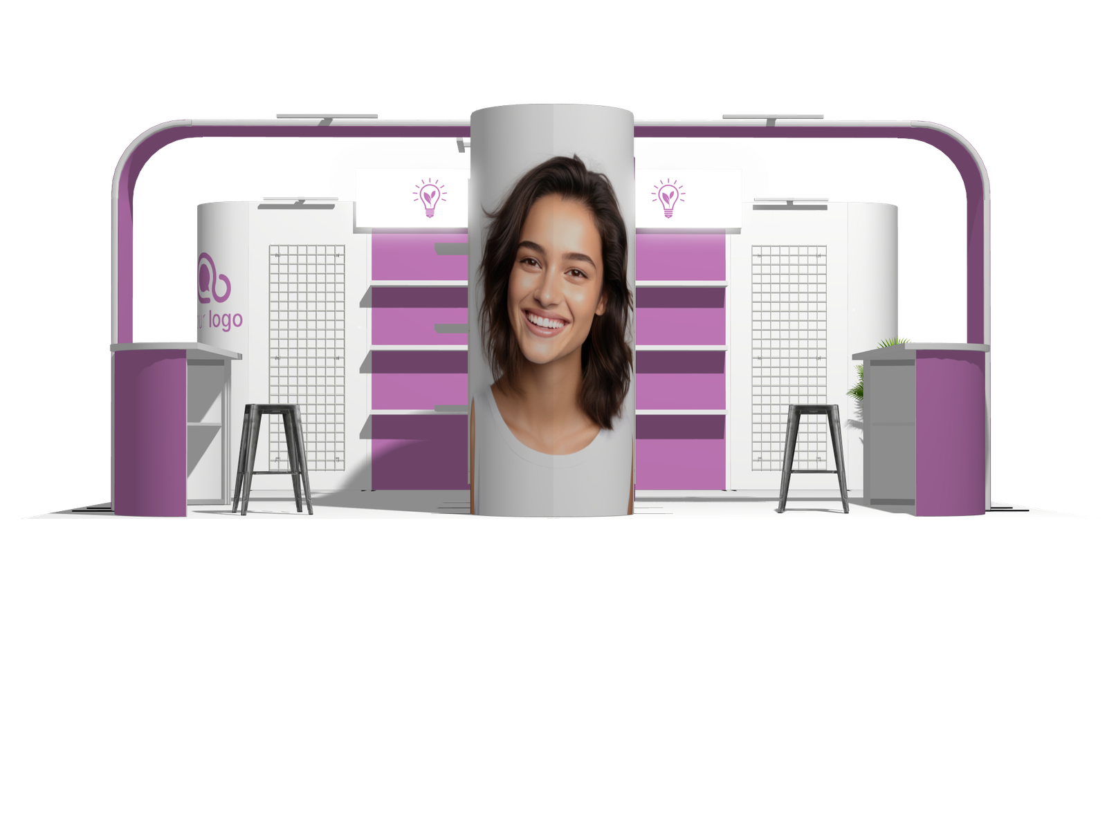 Curved Frame I acc-Div 20x20 Low-Cost Exhibition Booth