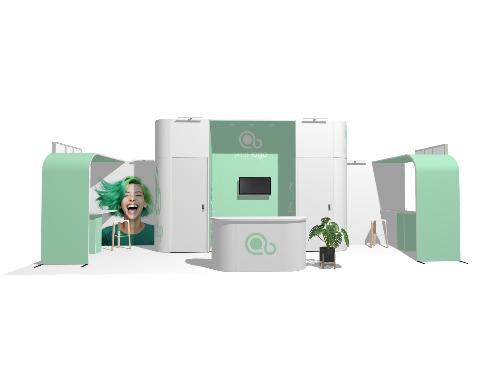 Curved Frame I acc-Div 30x10 High-Value Trade Show Booth