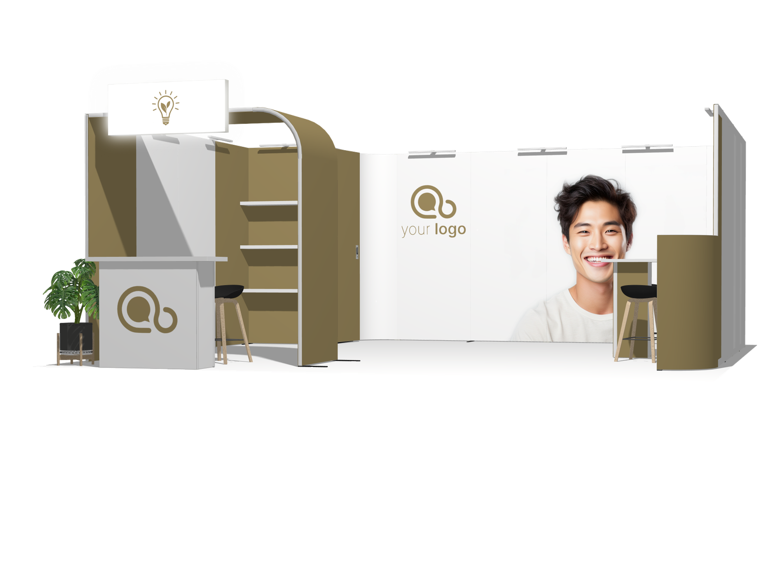 Curved Frame U acc-Div 20x20 High-Value Trade Show Booth - Image 2