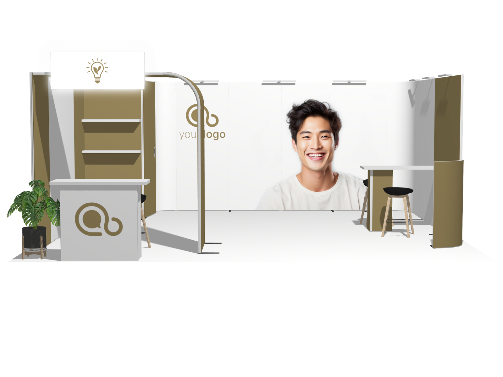 Curved Frame U acc-Div 20x20 High-Value Trade Show Booth