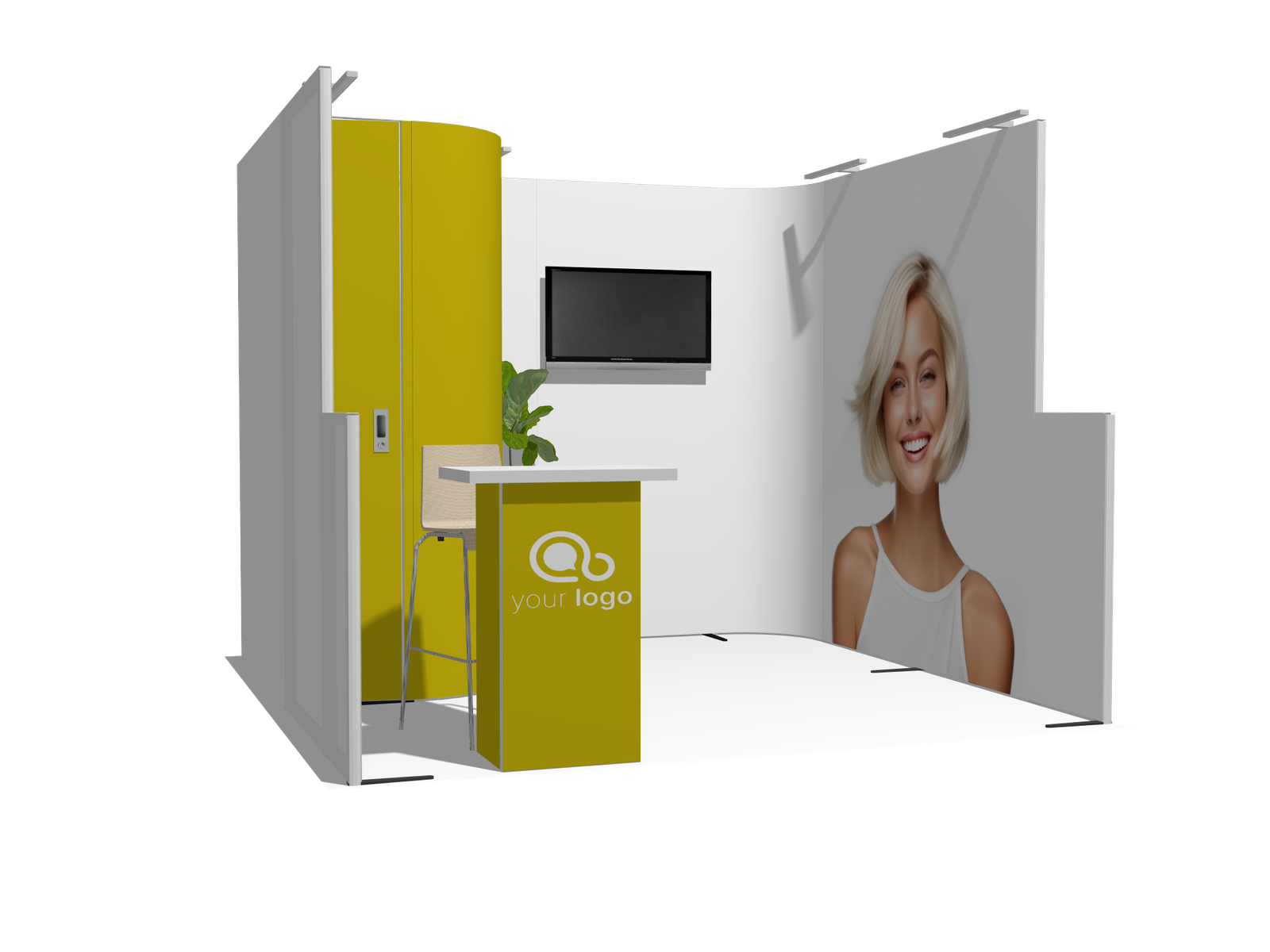 Curved Frame U acc-Div 10x10 High-Value Trade Show Booth - Image 2
