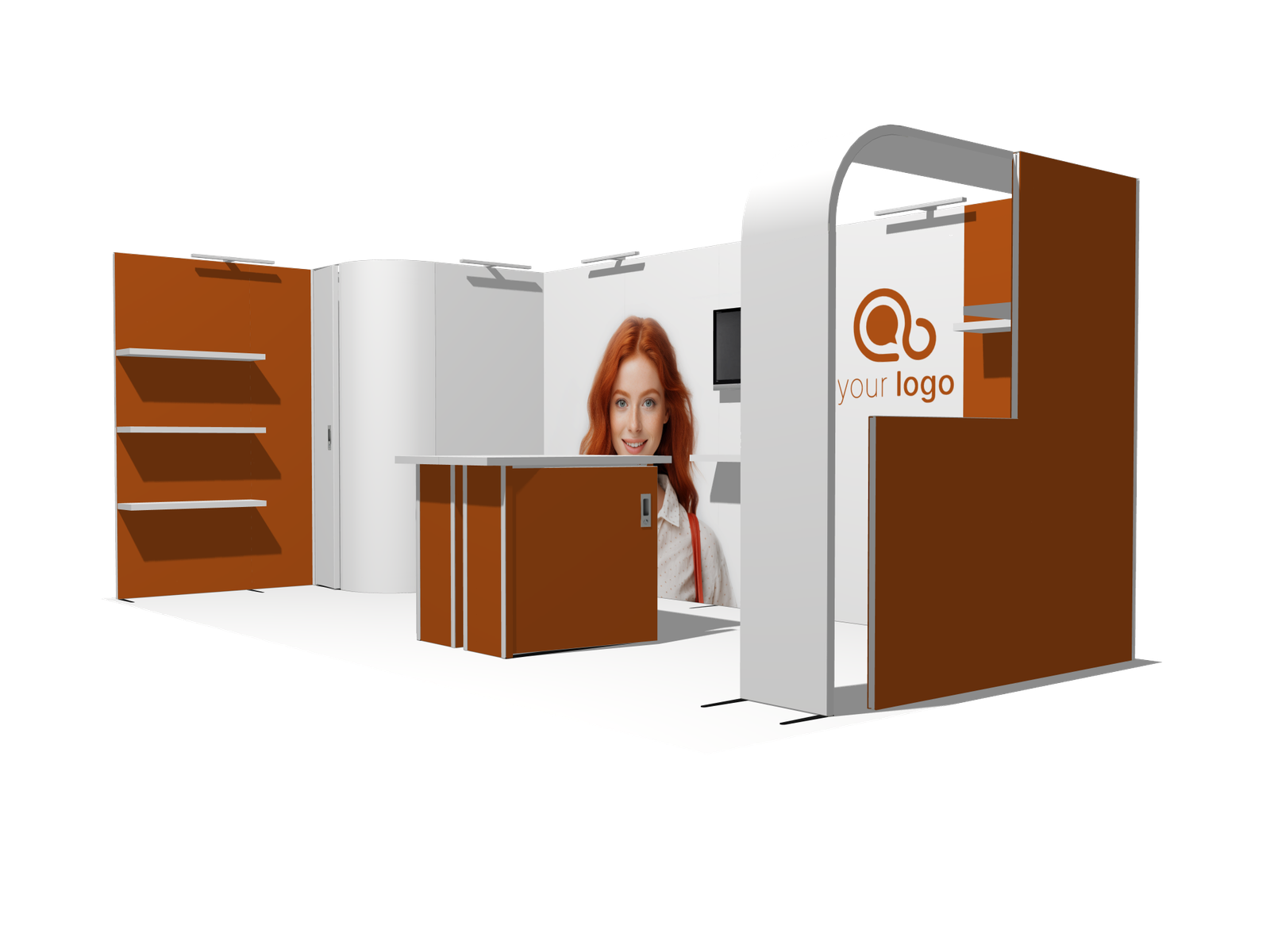 Curved Frame U acc-Div 20x10 High-Value Trade Show Booth - Image 2