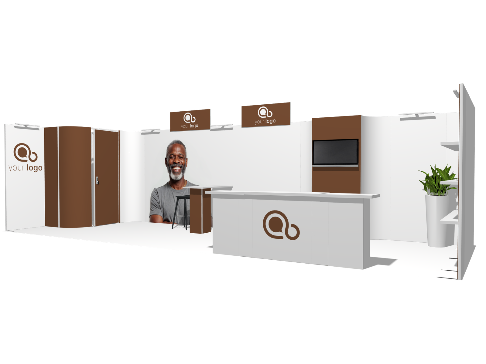 Curved Frame U acc-Div 30x10 High-Value Trade Show Booth - Image 2