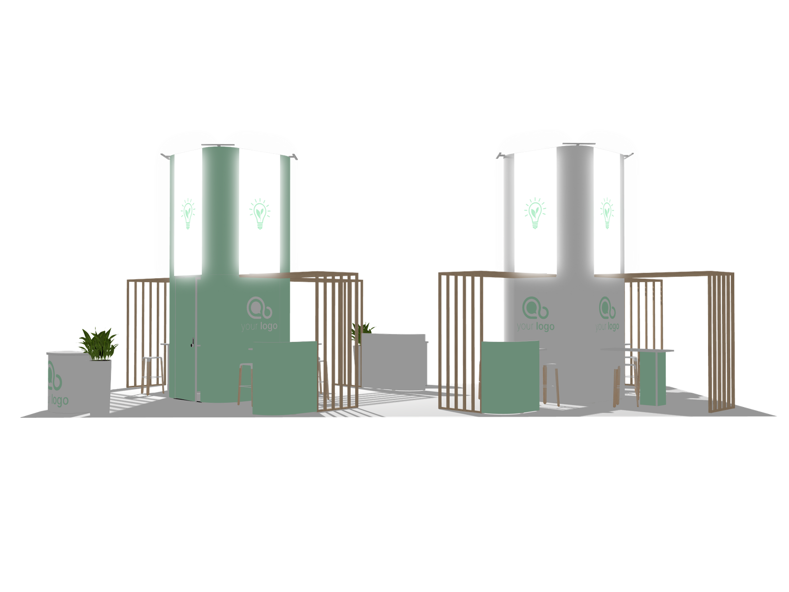 Hybrid Booth Island 30x20 Pro-Level Booth Design