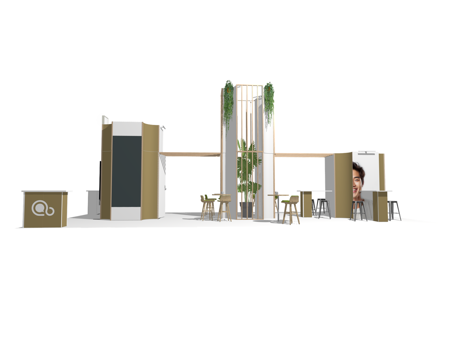 Hybrid Booth Island 40x20 Pro-Level Booth Design