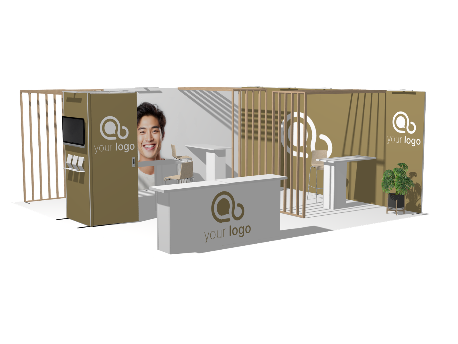 Hybrid Booth L-res-acc-div 20x20 Pro-Level Booth Design - Image 2