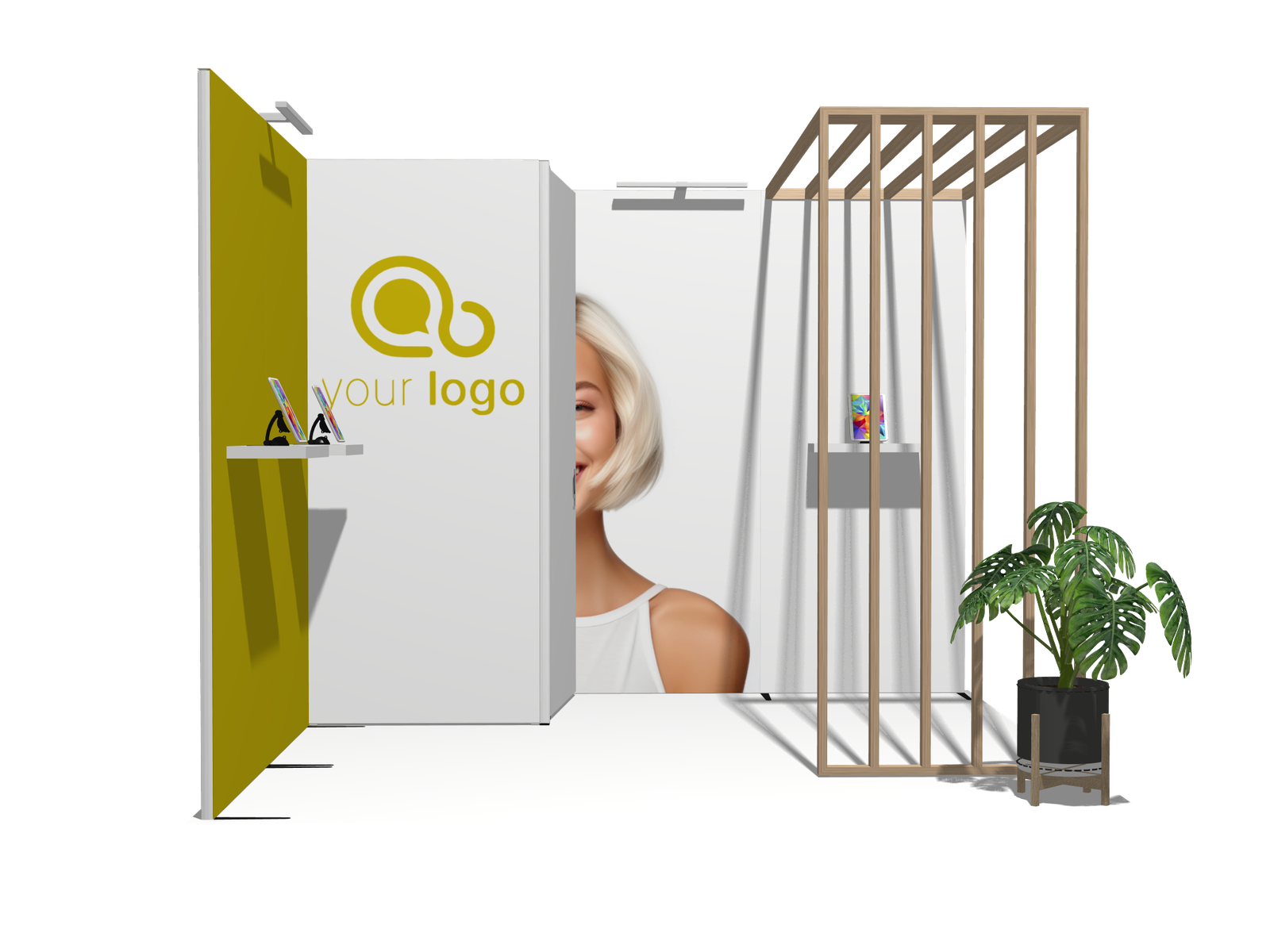 Hybrid Booth L-res-acc-div 10x10 Pro-Level Booth Design