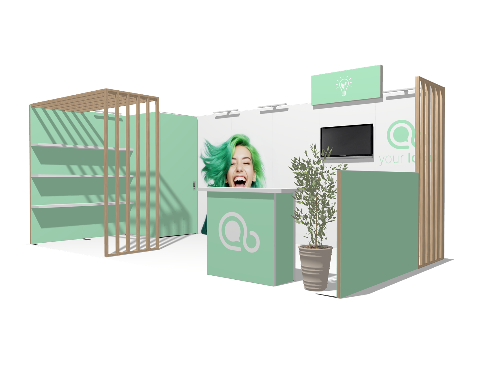 Hybrid Booth U-res-acc-div 20x10 Affordable Rental Booth - Image 2