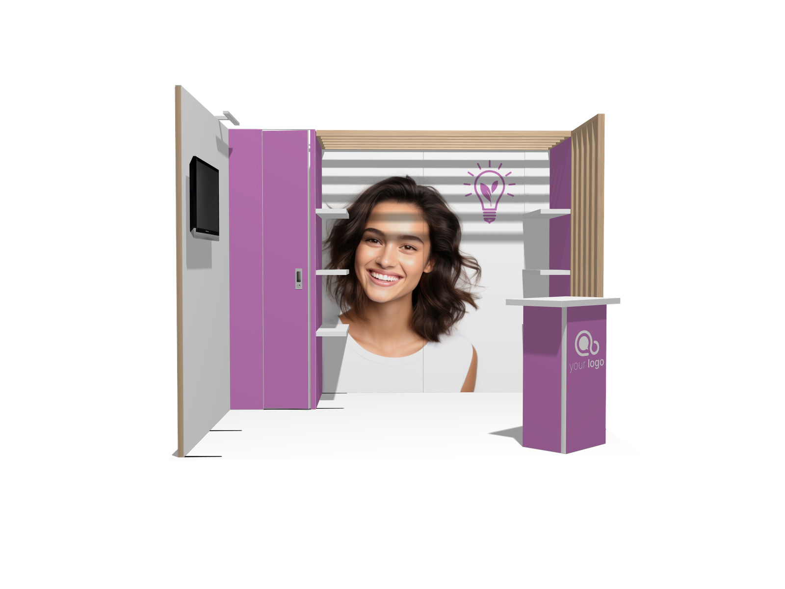 Hybrid Booth U-res-acc-div 10x10 Affordable Rental Booth