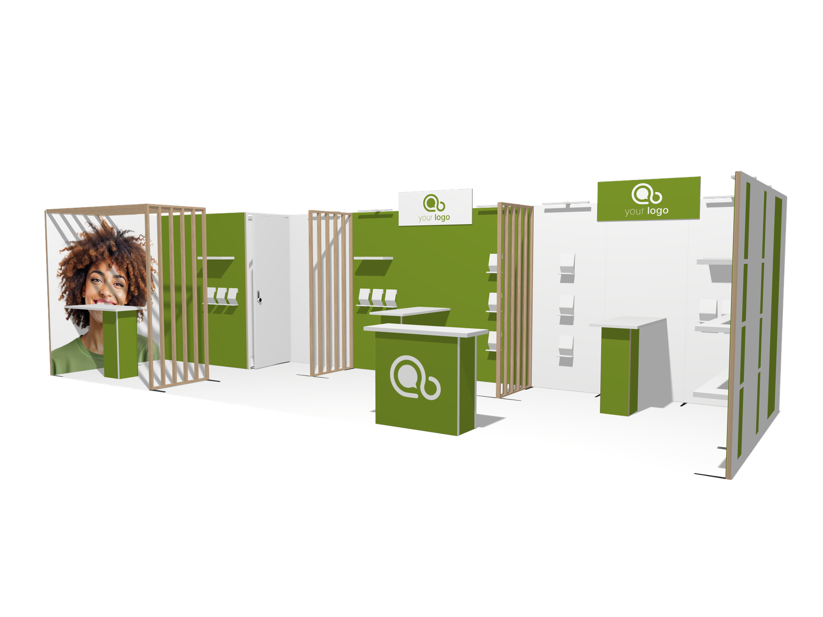 Hybrid Booth U-res-acc-div 30x10 Affordable Rental Booth - Image 2