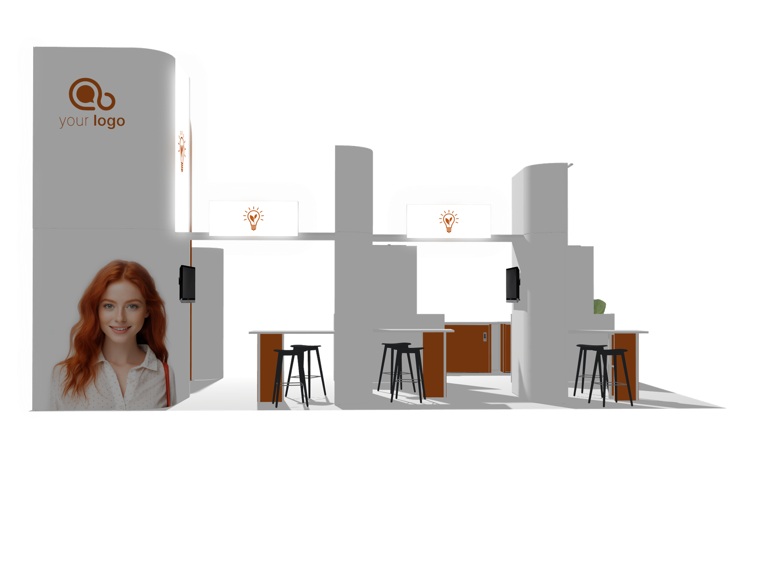 Island Booth 30x20 Affordable Rental Booth