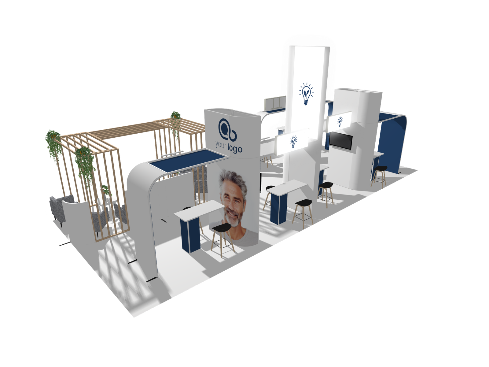 Island Booth 40x20 Affordable Rental Booth - Image 2