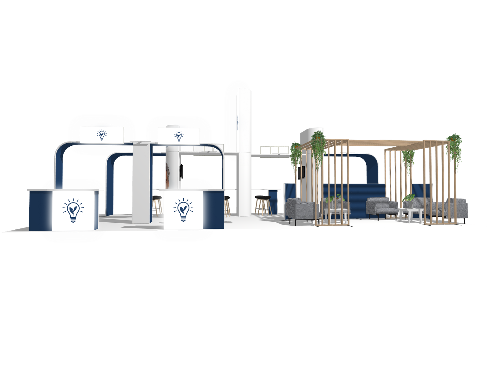 Island Booth 40x20 Affordable Rental Booth