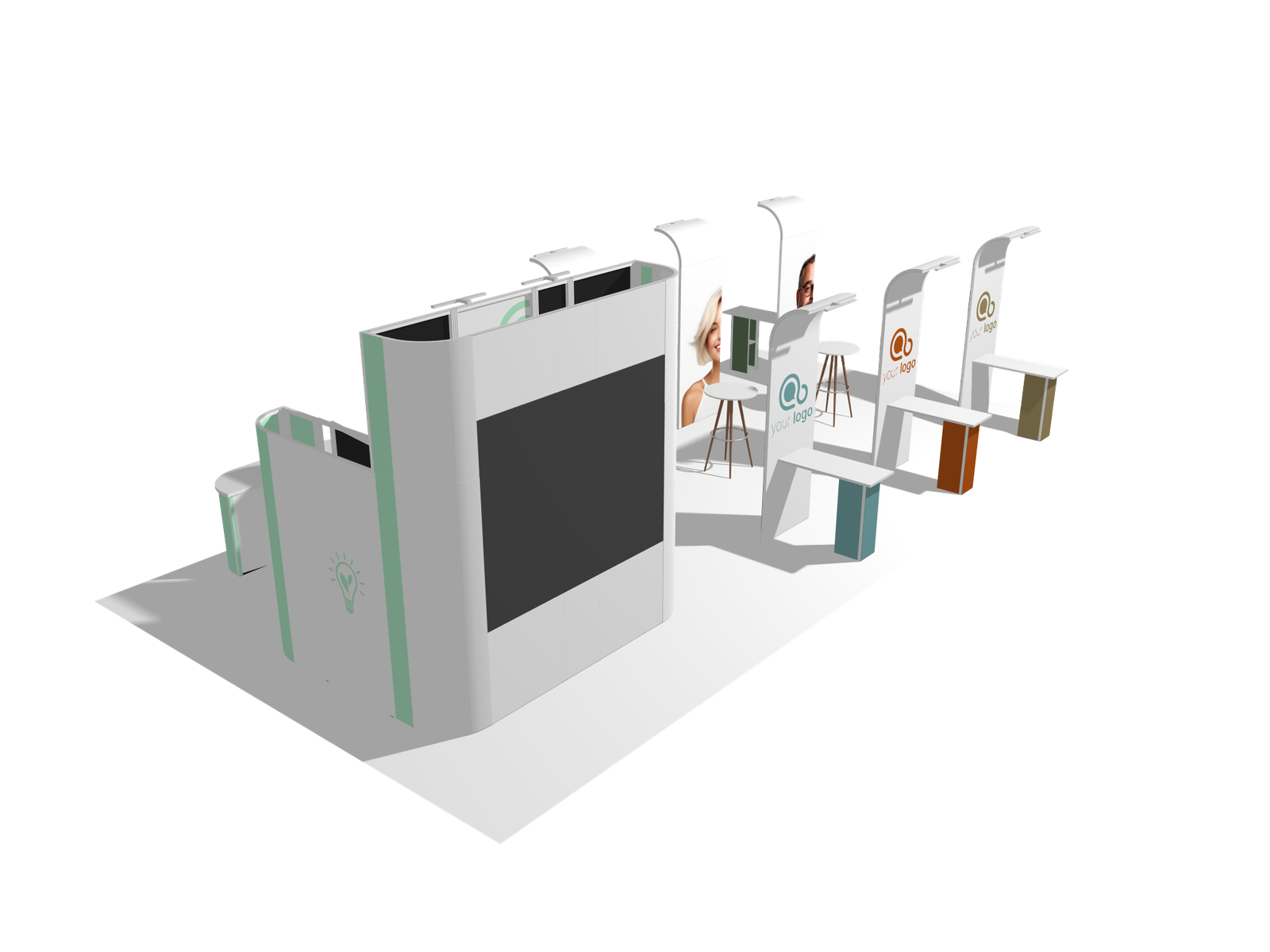 Pods Island 40x20 Affordable Rental Booth - Image 2