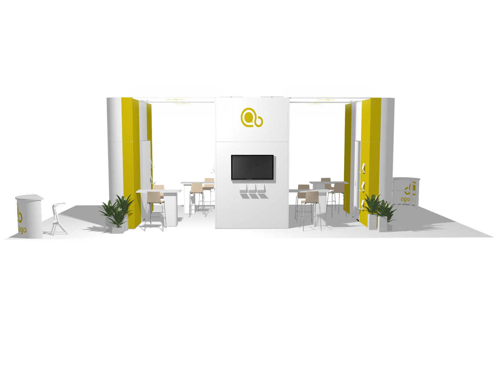 Tower Island 40x20 Affordable Rental Booth