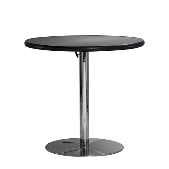 8_20_1230_1.jpg 30in Round Cafe Table w/ Hydraulic Base - Gunmetal - Image 1
