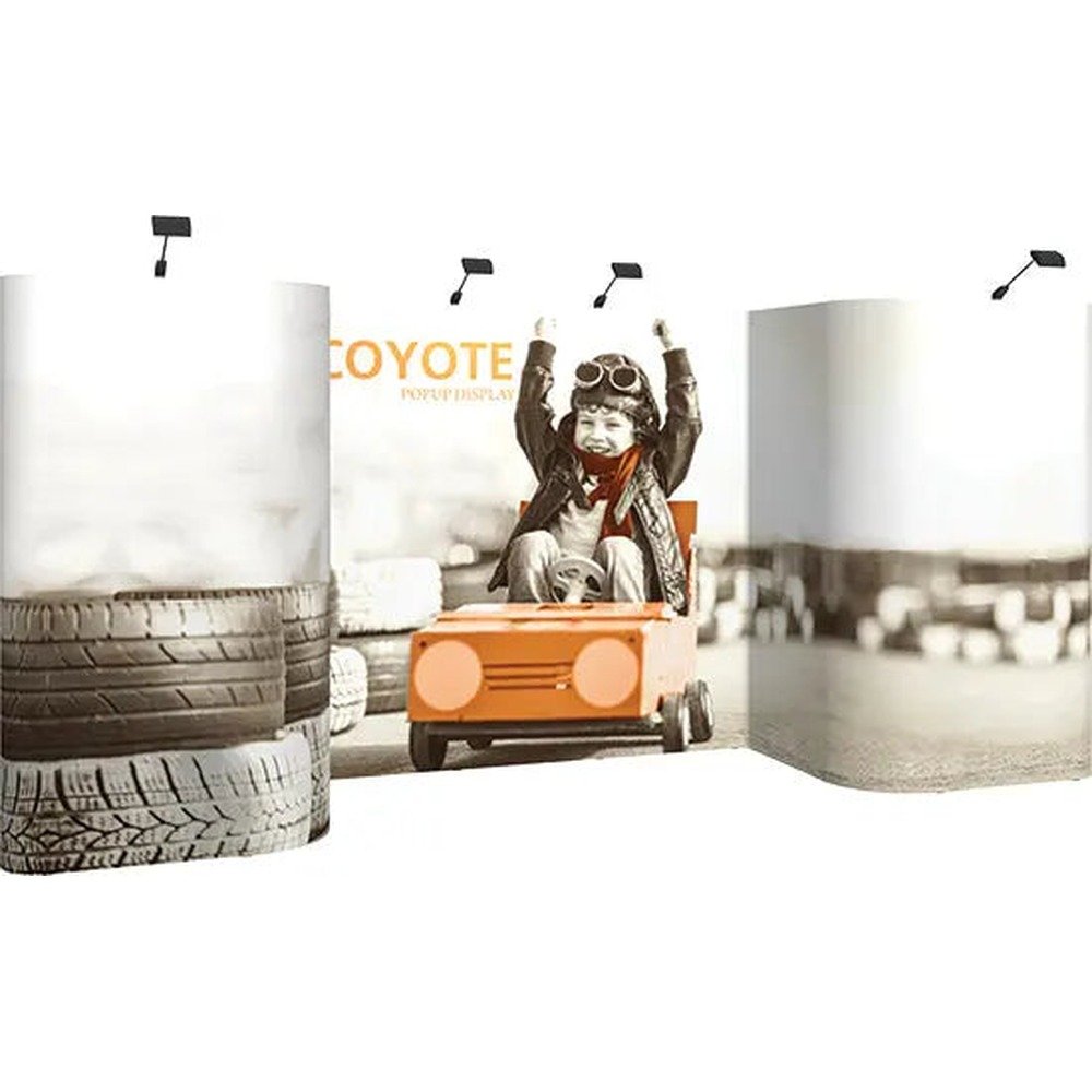 20ft Coyote Deluxe Horseshoe Pop Up Display Graphic Mural Kit