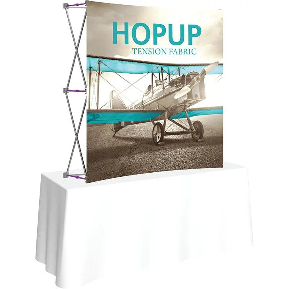 5ft Hop Up Tabletop Curved Front Fabric Display