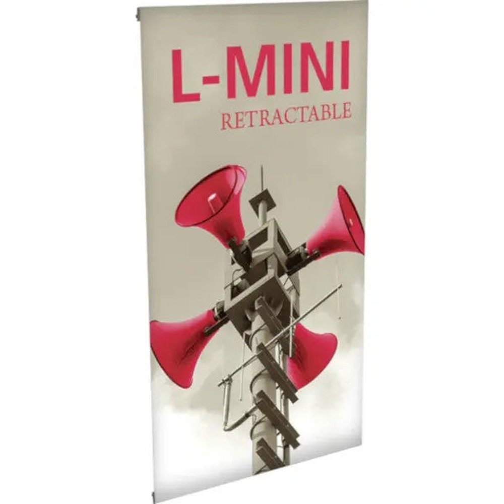 L-Mini Spring Back Banner Stand   14.25in W x 28.875